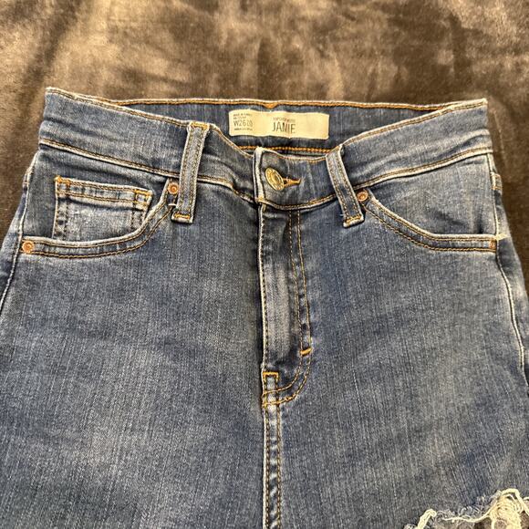 Topshop Moto-Jamie Womens Skinny Jeans-Med Wash Blue-Distressed-W26xL32 - Picture 8 of 15